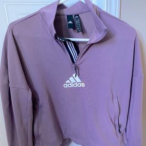 Adidas lilac half zip up sweater.